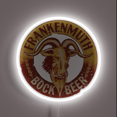 Brighten up your bar with this vibrant Frankenmuth Beer sign.