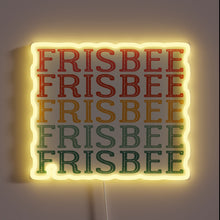 Load image into Gallery viewer, Neon Frisbee Sign - Colorful LED Display for Backyard Fun