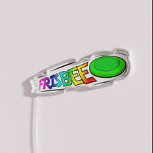 Load image into Gallery viewer, Vibrant RGB Neon Sign Illuminates Room with Retro Sports Motif Frisbee