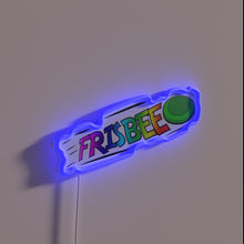 Load image into Gallery viewer, Neon lighting decor featuring colorful flying frisbees in 3D style