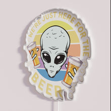 Load image into Gallery viewer, Retro Bar Sign Neon Illuminated Alien Beer Pub Party Decorations Accessory