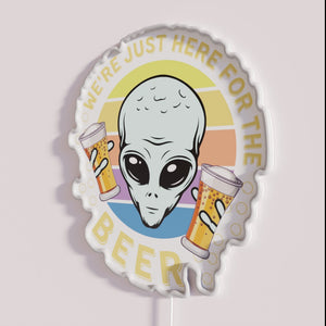 Retro Bar Sign Neon Illuminated Alien Beer Pub Party Decorations Accessory