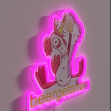 Load image into Gallery viewer, Neon &#39;Beergetarian&#39; funny beer-themed kitchen bar decor wall art sign