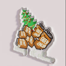 Load image into Gallery viewer, Colorful Neon Beer Can Sign with Humorous Christmas Cartoon Design
