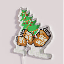 Load image into Gallery viewer, Colorful cartoon Christmas cheer with a humorous twist, neon decor