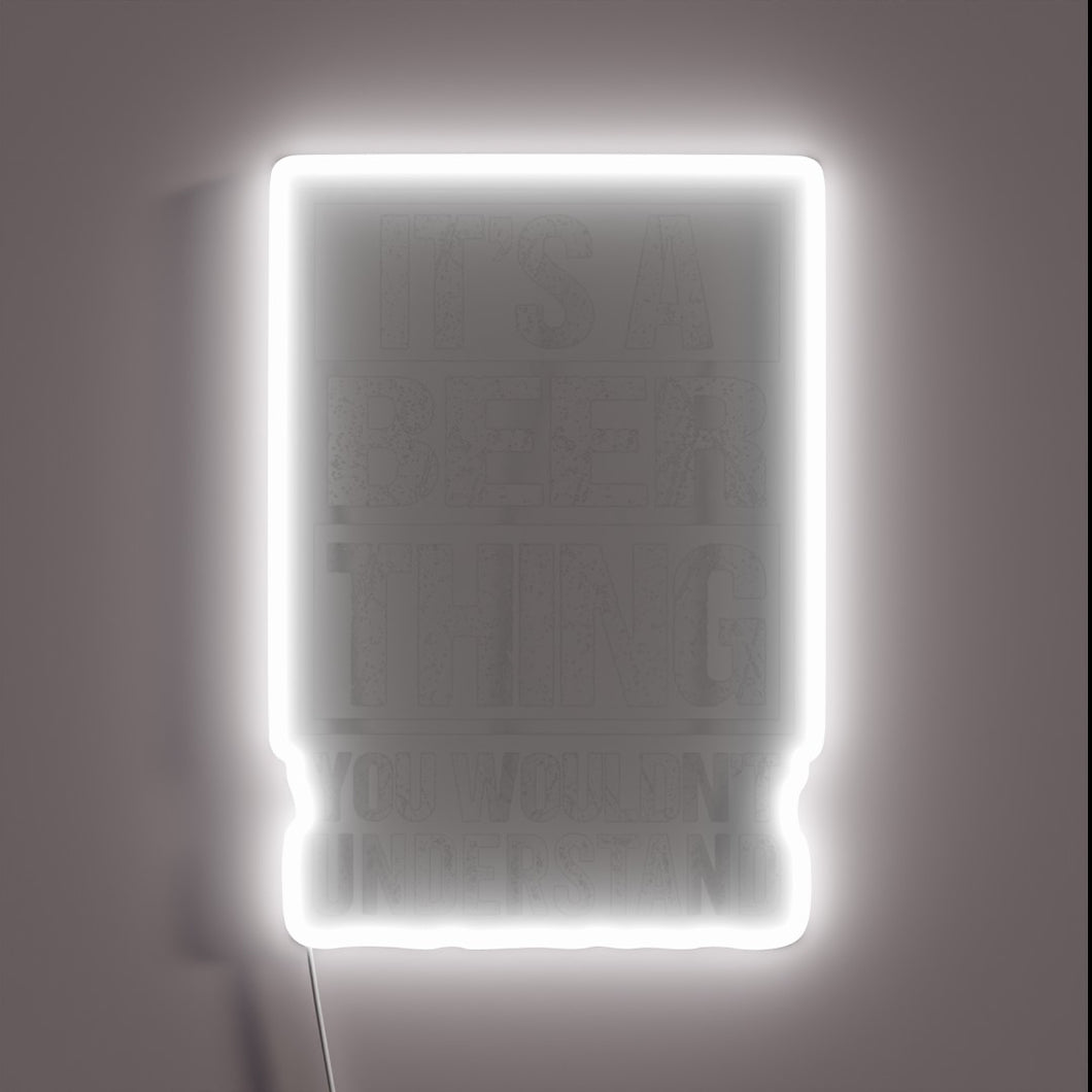 RGB Neon Sign: Quirky Distressed Graphic for Beer Enthusiasts Everywhere