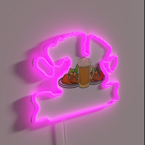 Comedic beer enthusiast quote in vibrant RGB neon glow design