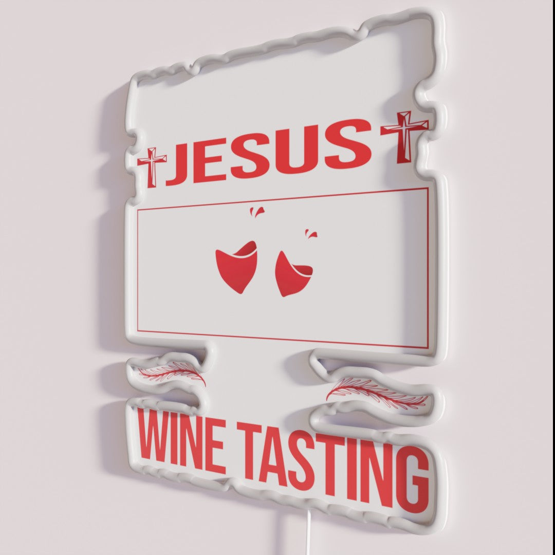 Funny Jesus Wine Tasting Rgb Led Sign – Neon Factory