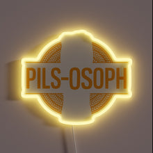 Load image into Gallery viewer, Hilarious Beer-Themed Pun Loving Philosopher&#39;s Life Sign in Neon RGB