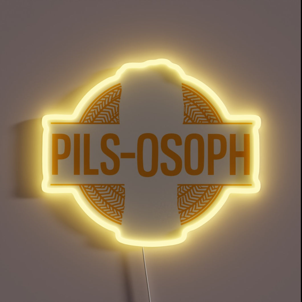 Hilarious Beer-Themed Pun Loving Philosopher's Life Sign in Neon RGB