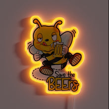 Load image into Gallery viewer, Humorously illuminate your home bar with this bee-themed beer sign