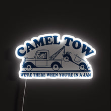 Load image into Gallery viewer, Camel Tow RGB neon sign, front view lit, printed on acrylic