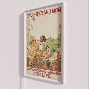 RGB Neon Garden Sign Featuring Interconnected Daughter and Loving Mother