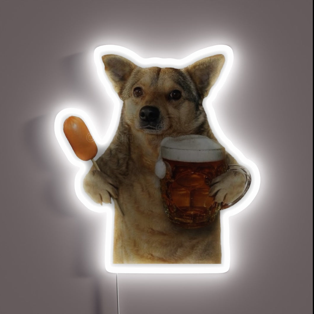 German Shepherd Corgi Mix Breed Dog Owner's Neon Sign Decoration