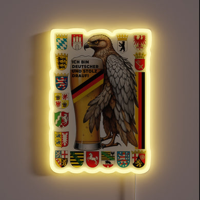 Authentic German-made RGB neon sign exudes national pride and culture.