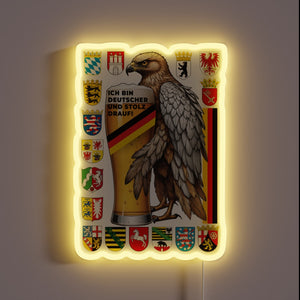 Authentic German-made RGB neon sign exudes national pride and culture.