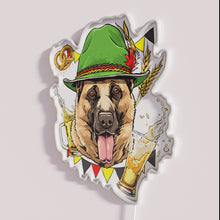Load image into Gallery viewer, Vibrant German Shepherd Oktoberfest Neon Sign with RGB LED Color Effect