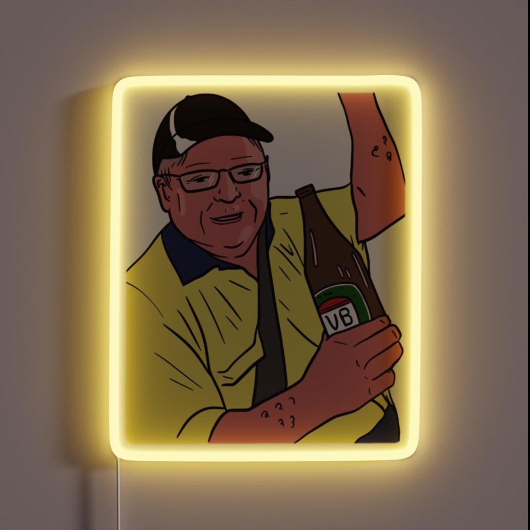 Bring the party home with this vibrant RBG dog sign.
