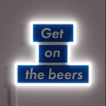 Load image into Gallery viewer, Eye-catching RGB neon beer sign with customizable color options available.