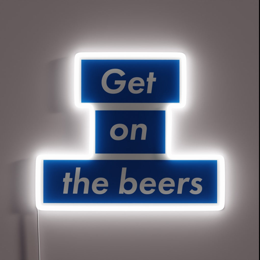 Eye-catching RGB neon beer sign with customizable color options available.