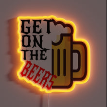 Load image into Gallery viewer, Vibrant RGB neon beer sign with colorful LED lighting effects