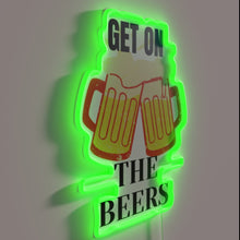 Load image into Gallery viewer, Get on the beers, let&#39;s party in vibrant neon lights.