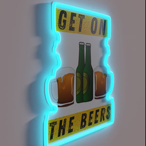 Get On The Beers Neon Sign with RGB Lighting