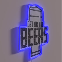 Load image into Gallery viewer, Get on the Beers: A Fun Neon Bar Sign Option