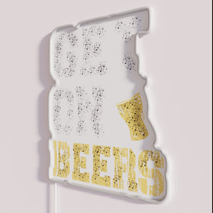 Vibrant Neon Wall Sign - Get on the beers tonight