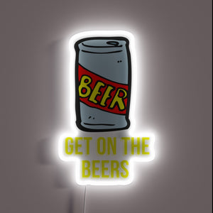 Vibrant RGB LED Neon Sign: Get On The Beers