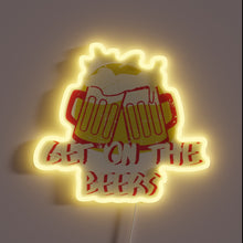 Load image into Gallery viewer, Eye-catching RGB neon bar sign with beer brewing design accents.
