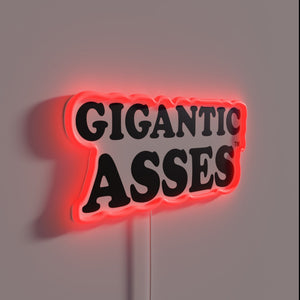 Add eye-catching humor with this oversized bright RGB neon sign