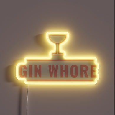 Gin-themed Neon Sign with Vibrant RGB Lighting and Edgy Design