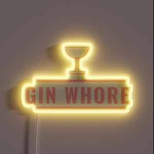Gin-themed Neon Sign with Vibrant RGB Lighting and Edgy Design