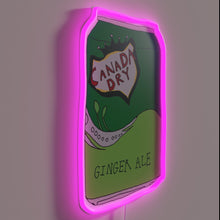 Load image into Gallery viewer, Vibrant LED neon sign of a ginger ale soda can