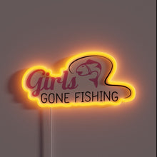 Load image into Gallery viewer, Retro-Style Neon Sign for the Girl Who Loves Fishing
