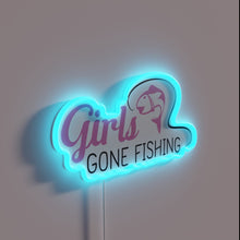 Load image into Gallery viewer, Girls Gone Fishing Neon Sign, A Fun &amp; Quirky Home Decor