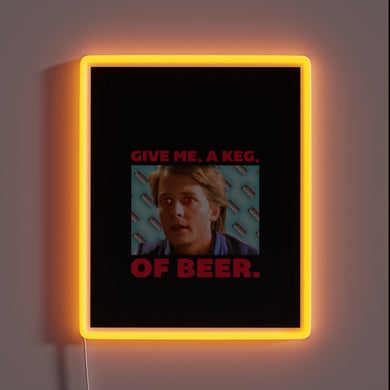 Eye-catching RGB Neon Sign Featuring a Filling Keg of Beer