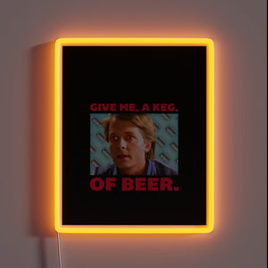 Eye-catching RGB Neon Sign Featuring a Filling Keg of Beer