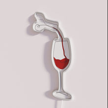 Load image into Gallery viewer, Vibrant glass red wine illuminated print for wine lover&#39;s decor.