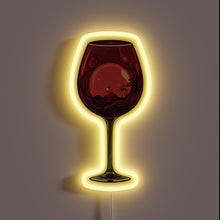 Load image into Gallery viewer, Brightly lit &#39;Glass of Red Wine&#39; neon bar decoration sign