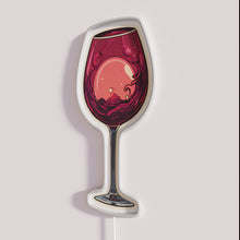 Load image into Gallery viewer, RGB Neon Bar Sign with Glass of Red Wine Design