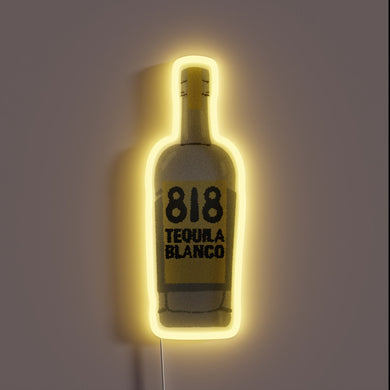 Vibrant Neon Sign Adorned with Swarovski Elements and Tequila Bottle Design