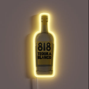 Vibrant Neon Sign Adorned with Swarovski Elements and Tequila Bottle Design