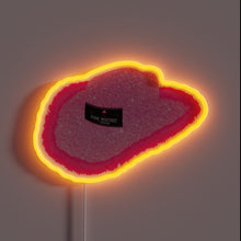 Load image into Gallery viewer, Neon cowboy hat with glitter pink and rainbow LED accents