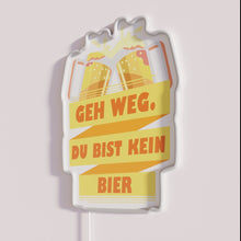 Load image into Gallery viewer, Retro neon bar decor featuring humorous &#39;Go Away&#39; anti-drinkers sign
