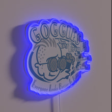 Load image into Gallery viewer, Eye-catching neon sign featuring colorful glasses at Goggles Brew Pub&quot;.