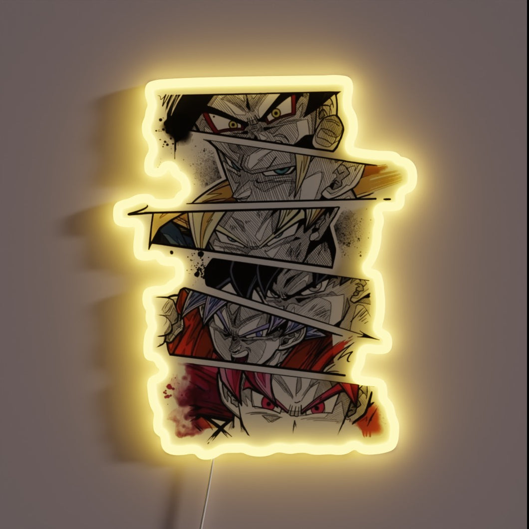 Legendary Dragon Ball Z Goku Iconic Neon Sign with RGB Lighting