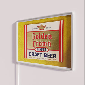 Vintage Neon Bar Sign in Gold with Red Blue Accents
