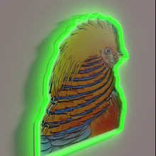 Load image into Gallery viewer, Vibrant Golden Pheasant Bird in Bright Neon RGB Colors Glow
